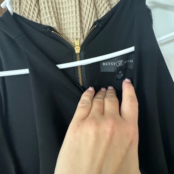 Betsy & Adam Ruffle Halter Crepe Gown - Picture 7 of 7